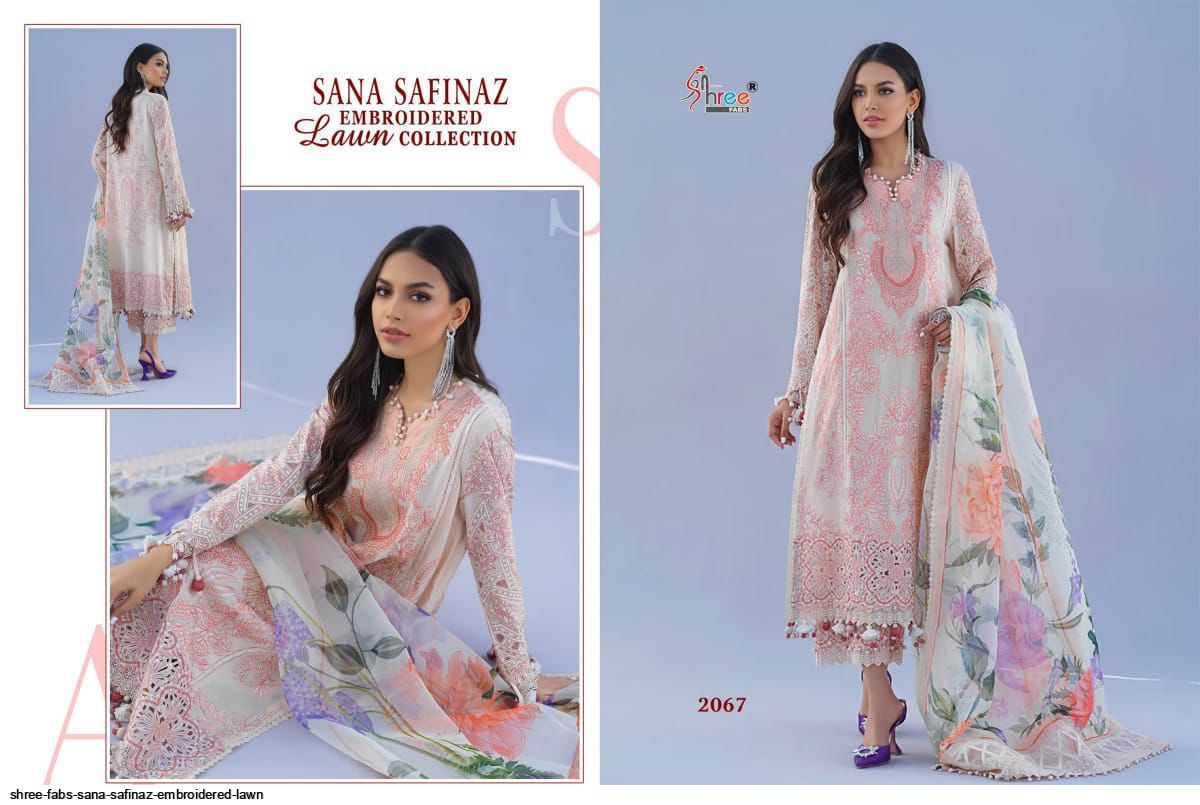 Shree Sana Safinaz Latest Heavy Festive Wear Embroidered Lawn Cotton Collection Pakistani Suits Collection